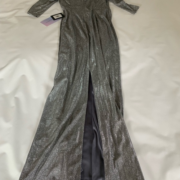 Marina Gown Women's 6 Silver Dress Prom Homecoming Wedding Elegant - Picture 16 of 16